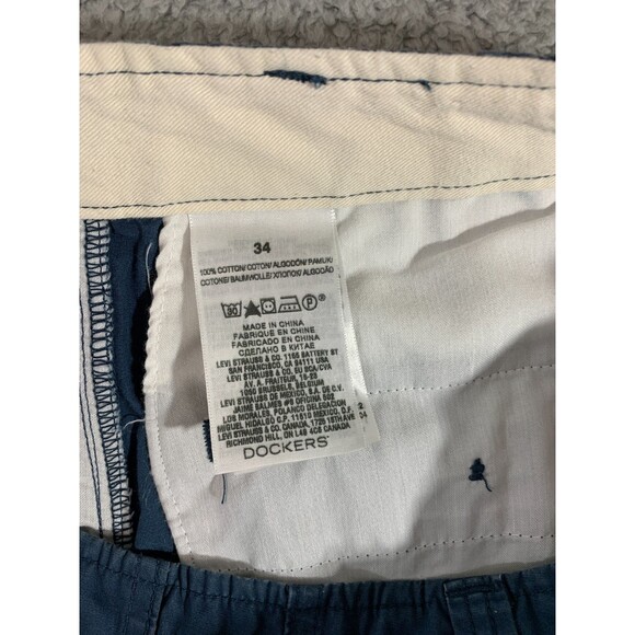 Mens Dockers Navy Blue Shorts Size 34 100% Cotton w/ Pockets - Picture 7 of 10
